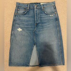 rag & bone Vintage High Rise Denim Midi Skirt Size 30